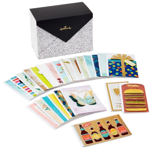 Hallmark Assorted All-Occasion Handmade Greeting Cards In Black Scattered Dot Organizer - Image 7