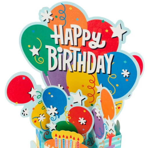 Hallmark Balloon Bouquet Boxed Pop-Up Birthday Cards, Pack Of 8 - Image 4
