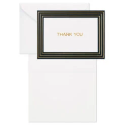 Hallmark Black And Gold Bulk Blank Thank-You Notes, Pack Of 50 -Best Christmas Decoration Stores Black and Gold Bulk Blank ThankYou Notes Assortment 1399WTU3882 03