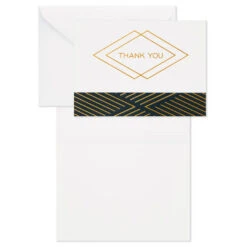 Hallmark Black And Gold Bulk Blank Thank-You Notes, Pack Of 50 -Best Christmas Decoration Stores Black and Gold Bulk Blank ThankYou Notes Assortment 1399WTU3882 04