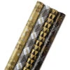 Hallmark Black And Gold 4-Pack Reversible Holiday Wrapping Paper Assortment, 150 Sq. Ft. -Best Christmas Decoration Stores Black and Gold Reversible Wrapping Paper Assortment 5JXW1737 01