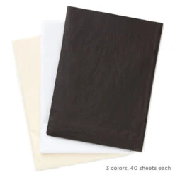 Hallmark Black/White/Cream 3-Pack Bulk Tissue Paper, 120 Sheets -Best Christmas Decoration Stores BlackWhiteCream 3Pack Bulk Tissue Paper 5TIS1138 03