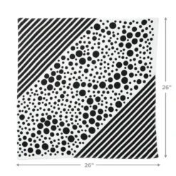Hallmark 26" Black-and-White Fabric Gift Wrap With Elastic Band -Best Christmas Decoration Stores BlackandWhite Square Flat Wrapping Cloth 1299EJR6377 04