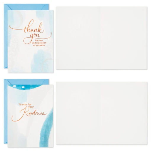Hallmark Blue Watercolor Assortment Blank Sympathy Thank-You Notes, Pack Of 24 - Image 3