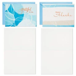 Hallmark Blue Watercolor Assortment Blank Sympathy Thank-You Notes, Pack Of 24 -Best Christmas Decoration Stores Blue Watercolor Assortment Sympathy ThankYou Notes 5STZ1137 04
