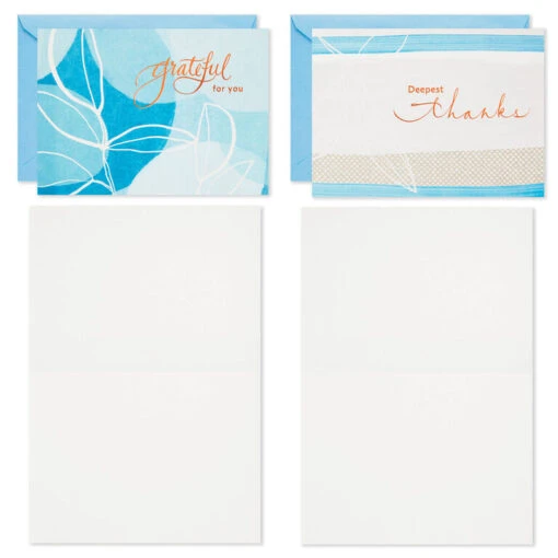 Hallmark Blue Watercolor Assortment Blank Sympathy Thank-You Notes, Pack Of 24 - Image 4