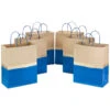 Hallmark 13" Blue And Kraft Paper 6-Pack Gift Bag -Best Christmas Decoration Stores Blue and Kraft Paper 6Pack Large Gift Bags 5EGB6399 01