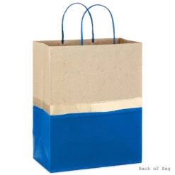 Hallmark 13" Blue And Kraft Paper 6-Pack Gift Bag -Best Christmas Decoration Stores Blue and Kraft Paper 6Pack Large Gift Bags 5EGB6399 04
