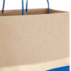 Hallmark 13" Blue And Kraft Paper 6-Pack Gift Bag -Best Christmas Decoration Stores Blue and Kraft Paper 6Pack Large Gift Bags 5EGB6399 05
