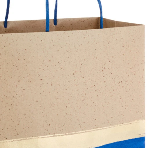 Hallmark 13" Blue And Kraft Paper 6-Pack Gift Bag - Image 5