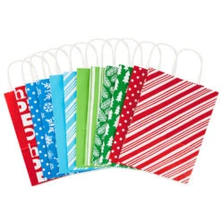 Hallmark 13" Bright Fun 12-Pack Assorted Christmas Gift Bags -Best Christmas Decoration Stores Bright Fun 12 Assorted Large Christmas Gift Bags 5XGB2812 04