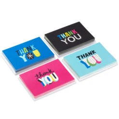 Hallmark Bright And Colorful Assorted Blank Thank-You Notes, Pack Of 48