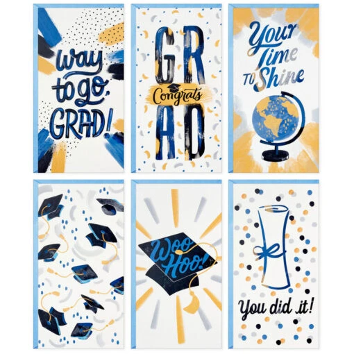 Hallmark Festive Grad Wishes Graduation Cards Assortment, Pack Of 36 - Image 2