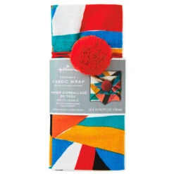 Hallmark 26" Colorful Abstract Fabric Gift Wrap With Elastic Band -Best Christmas Decoration Stores Colorful Abstract Fabric Gift Wrap With Elastic Band 1299EJR6379 06
