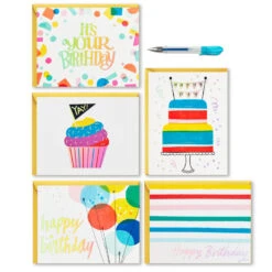 Best Christmas Decoration Stores -Best Christmas Decoration Stores Colorful Assorted Birthday Cards With Pouch and Pen 1SOM3848 02