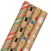 Hallmark Colorful Christmas 4-Pack Kraft Wrapping Paper Assortment, 88 Sq. Ft. -Best Christmas Decoration Stores Colorful Christmas Assortment Kraft Wrapping Paper 5JXW1212 01