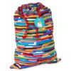 Hallmark 28" Colorful Stripes Fabric Gift Bag With Tag -Best Christmas Decoration Stores Colorful Stripes Fabric Gift Bag With Tag 1499EGB7348 01