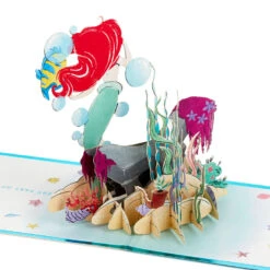 Hallmark Disney The Little Mermaid Wishing You Happiness 3D Pop-Up Card -Best Christmas Decoration Stores Disney The Little Mermaid Ariel 3D PopUp Card for Her 1499LAD2902 04