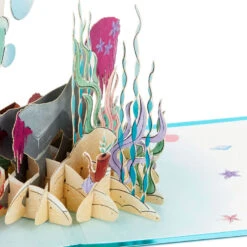 Hallmark Disney The Little Mermaid Wishing You Happiness 3D Pop-Up Card -Best Christmas Decoration Stores Disney The Little Mermaid Ariel 3D PopUp Card for Her 1499LAD2902 05