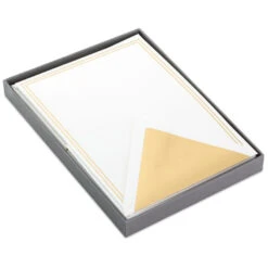 Hallmark Double Gold Border Stationery Set, Box Of 20