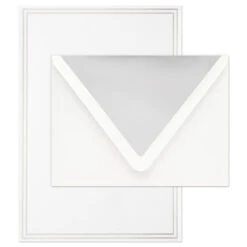 Hallmark Double Silver Border Stationery Set, Box Of 20 -Best Christmas Decoration Stores Double Silver Border Stationery Set 1499STN1134 03