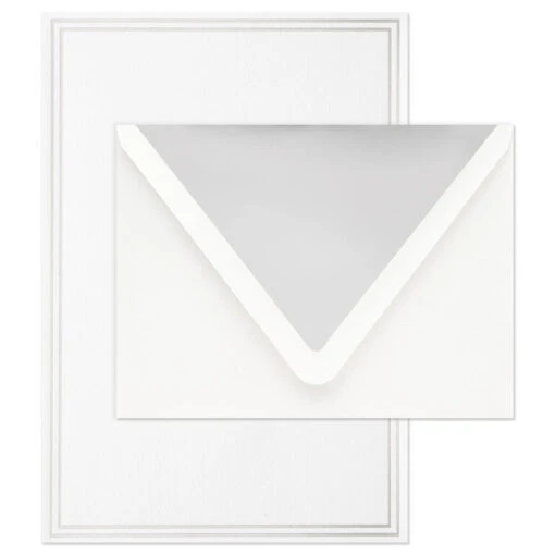 Hallmark Double Silver Border Stationery Set, Box Of 20 - Image 3
