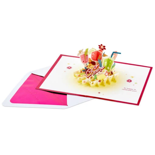 Hallmark Here's To You Cocktail Toast 3D Pop-Up Card - Image 2