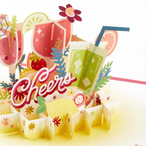 Hallmark Here's To You Cocktail Toast 3D Pop-Up Card - Image 4