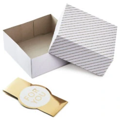 Hallmark 10" Gold And White Striped 2-Pack Gift Boxes With Bands -Best Christmas Decoration Stores Gold and White Striped 2Pack Gift Boxes With Bands 5EBC1226 03