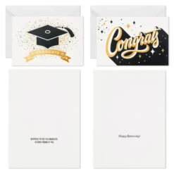 Hallmark Confetti Celebration Assorted Graduation Cards, Pack Of 36 -Best Christmas Decoration Stores Grad Caps Confetti Graduation Cards Assortment 5GEY1003 04