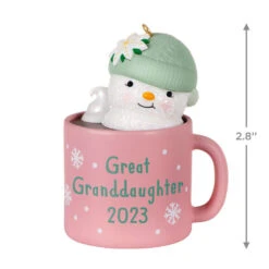 Hallmark Great-Granddaughter Hot Cocoa Mug 2023 Ornament -Best Christmas Decoration Stores GreatGranddaughter Snowman in Mug Keepsake Ornament 1399QGO2559 03