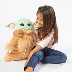 Pillow Pets Disney Star Wars: The Mandalorian Grogu Plush Toy, 16" -Best Christmas Decoration Stores Grogu Pillow Pet from Star Wars The Mandalorian 03201497E 04
