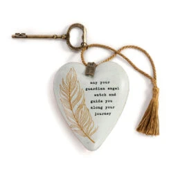 Demdaco Guardian Angel Art Heart With Key Stand