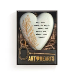 Demdaco Guardian Angel Art Heart With Key Stand -Best Christmas Decoration Stores Guardian Angel Heart Sculpture With Key 1003480431 04