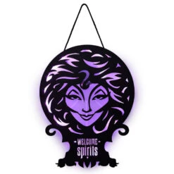 Hallmark Disney The Haunted Mansion Madam Leota Lighted Hanging Sign, 11x16 -Best Christmas Decoration Stores Haunted Mansion Madame Leota Metal Sign With Light 1HGN1503 04