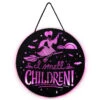 Hallmark Disney Hocus Pocus I Smell Children Porch Decor With Light -Best Christmas Decoration Stores Hocus Pocus LightUp Metal Door Sign 1HGN1526 01