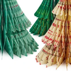 Hallmark Honeycomb Trees 3D Pop-Up Christmas Decorations, Set Of 3 -Best Christmas Decoration Stores Honeycomb Trees 3D PopUp Christmas Decorations Set 1999XPJ8046 03