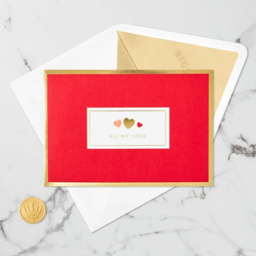 Hallmark All My Love Hearts 3D Pop-Up Love Card - Image 4