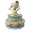 Enesco Jim Shore Snoopy Jumping Out Of Birthday Cake Figurine, 5.5" -Best Christmas Decoration Stores Jim Shore Peanuts Two Tier Cake Folk Art Figure 6005944 01