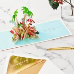 Hallmark Jolly Holidays Beach Santa 3D Pop-Up Christmas Card -Best Christmas Decoration Stores Jolly Holidays Beach Santa 3D PopUp Christmas Card 1299IXC7394 04