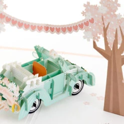 Hallmark Best Wishes For The Road Ahead 3D Pop-Up Wedding Card -Best Christmas Decoration Stores Just Married Car 3D PopUp Wedding Card 1299LAD2903 04