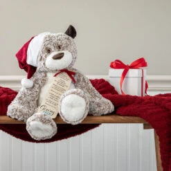 Large Giving Bear In Santa Hat Stuffed Animal, 16" -Best Christmas Decoration Stores Large Giving Bear in Santa Hat Stuffed Animal 5004770063 03