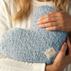 Demdaco Soft Blue Giving Heart Pillow -Best Christmas Decoration Stores Light Blue Weighted Heart Pillow 1004440133 03