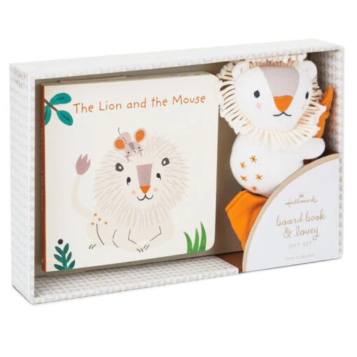 Hallmark The Lion And The Mouse Board Book And Lion Lovey Blanket Set - Image 7