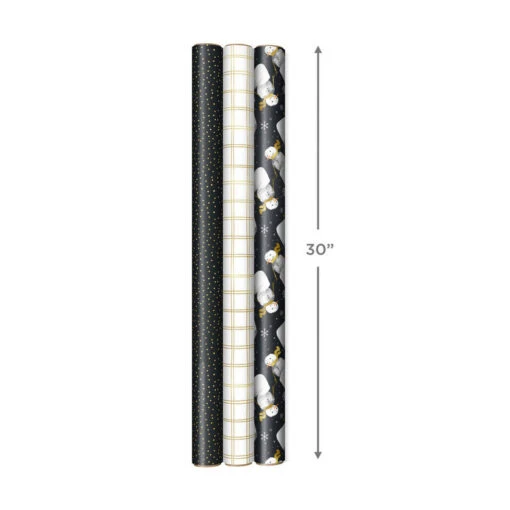 Hallmark Modern Holiday 3-Pack Wrapping Paper Assortment, 120 Sq. Ft. - Image 7