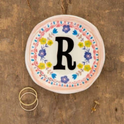 Natural Life Initial Trinket Dish, R