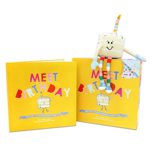 Packed Party Birthday Cake Plush With Meet Birthday Book, Set Of 2