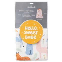 Hallmark 28" Pastel Animals Large Fabric Gift Bag With Tag -Best Christmas Decoration Stores Pastel Animals Fabric Gift Sack With Tag 1499EGB7167 07