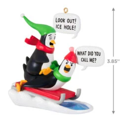 Hallmark What Did You Call Me? Ornament -Best Christmas Decoration Stores Penguins Sledding Keepsake Ornament 2099QGO2867 03