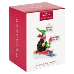 Hallmark What Did You Call Me? Ornament -Best Christmas Decoration Stores Penguins Sledding Keepsake Ornament 2099QGO2867 04